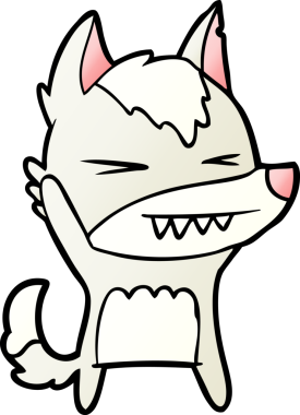 Bir insan tarafından çizilmiş kızgın kurt çizgi filmi.