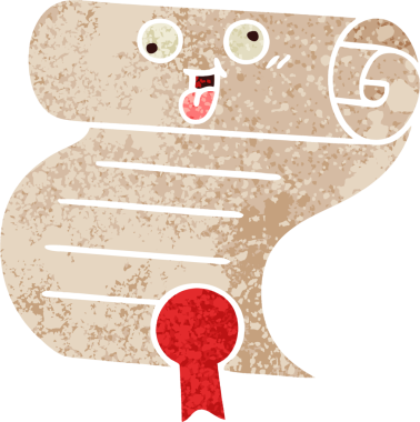 Bir insan tarafından çizilen sözleşmenin retro illüstrasyon tarzı karikatürü