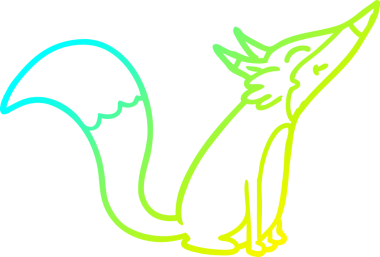 Bir insan tarafından çizilmiş kutup tilkisinin soğuk gradyan çizimi