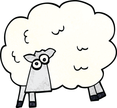 Bir insan tarafından çizilmiş komik koyunlar.