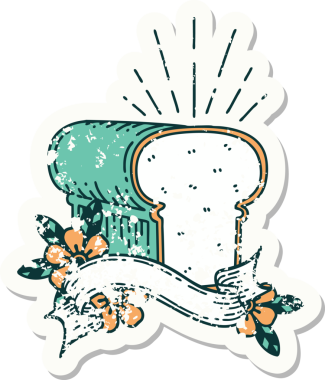 Bir insan tarafından çizilmiş eski bir dövmeli somun ekmek etiketi.