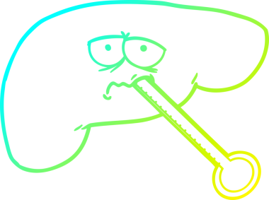 Bir insan tarafından çizilmiş sağlıksız bir karaciğerin soğuk gradyan çizimi