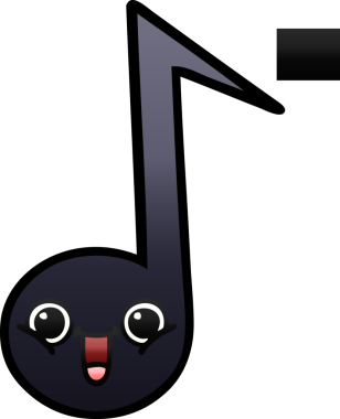 Bir insan tarafından çizilmiş bir notanın gölgelenmiş karikatürü