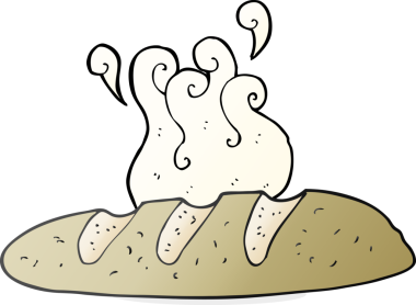 Bir insan tarafından çizilmiş bir somun ekmek.