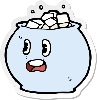 Bir insan tarafından çizilmiş şeker kasesinin çıkartması.