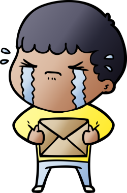 Bir insan tarafından çizilmiş ağlayan çizgi film adamı.