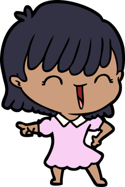 Bir insan tarafından çizilmiş karikatür kadın.