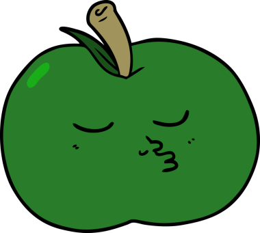 bir insan tarafından çizilmiş yüksek kaliteli bir elma.