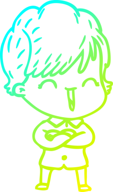 Bir insan tarafından çizilmiş gülen bir karikatür çizimi.