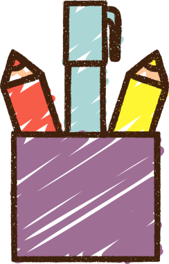 Bir insan tarafından çizilen Sanat Malzemeleri Tebeşiri