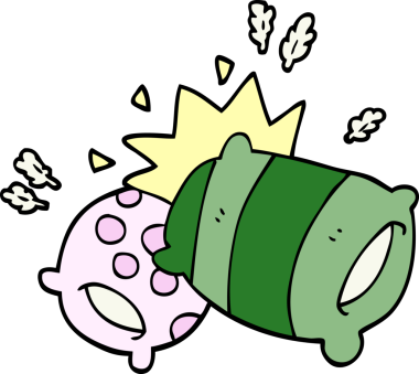 Bir insan tarafından çizilmiş karalama yastıkları.