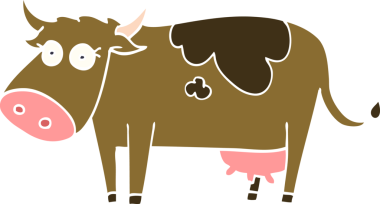 Bir insan tarafından çizilmiş karalama çiftliği ineği.