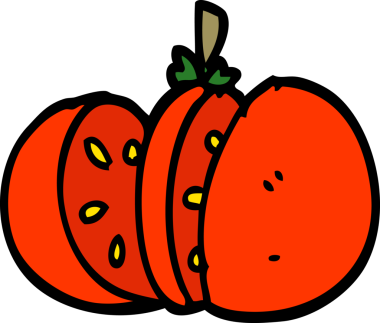 Bir insan tarafından çizilmiş karalanmış domates.