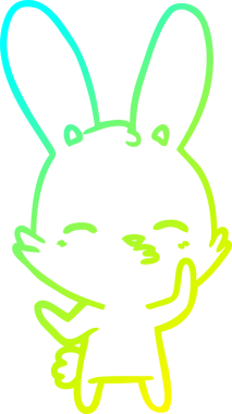 Bir insan tarafından çizilmiş garip bir tavşan çizgi filmi.