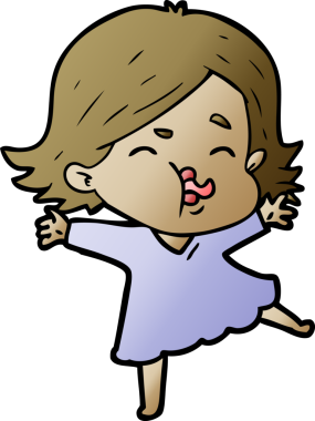 Bir insan tarafından çizilen karikatür kızı.