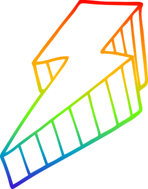 Bir insan tarafından çizilmiş karikatür desenli bir yıldırım çizimi.