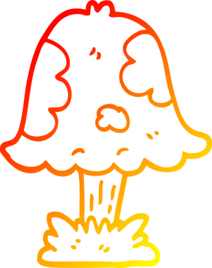 Bir insan tarafından çizilmiş bir mantarın sıcak gradyan çizimi