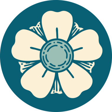 Bir insan tarafından çizilmiş bir çiçeğin ikonik dövme şekli