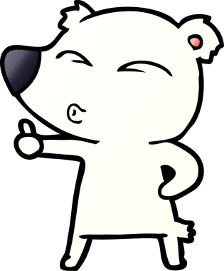 Bir insan tarafından çizilmiş kutup ayısı karikatürü