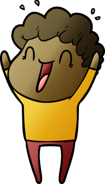 Bir insan tarafından çizilmiş mutlu bir adam.