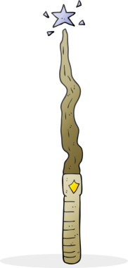 Bir insan tarafından çizilmiş serbest çizim sihirli değnek.