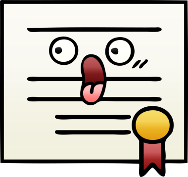 Mezuniyet diplomasının bir insan tarafından çizilmiş gölgeli karikatürü.