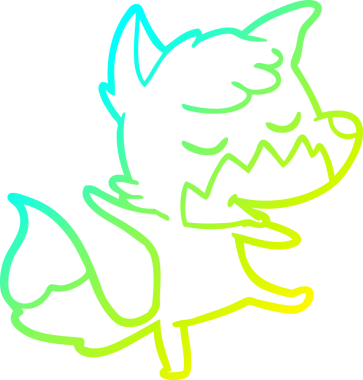 Bir insan tarafından çizilmiş dost canlısı bir tilkinin soğuk çizgi çizimi.