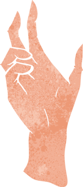 Bir insan tarafından çizilmiş çizgi film eli.