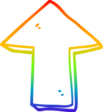 gökkuşağı gradyan çizgi çizimi Bir insan tarafından çizilmiş ok