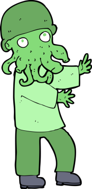 Bir insan tarafından çizilmiş canavar adam.