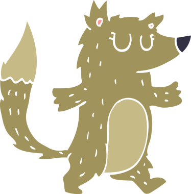 Bir insan tarafından çizilmiş bir karalama kurdu.