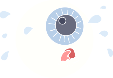 Bir insan tarafından çizilmiş düz renkli çizgi film göz yaşları
