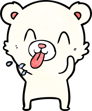 kaba karikatür kutup ayısının insan tarafından çizilmiş dili.