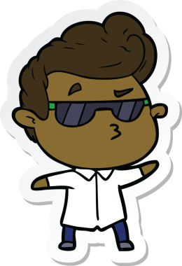 Bir insan tarafından çizilmiş havalı bir adamın çıkartması.