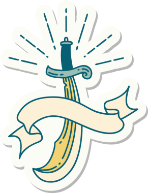 Bir insan tarafından çizilmiş kılıç dövmesi stili.