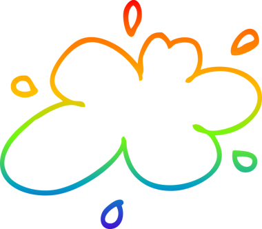 gökkuşağı gradyan çizgi çizimi bir insan tarafından çizilmiş su sıçraması