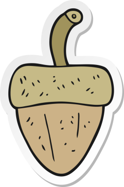 Bir insan tarafından çizilmiş bir palamut çıkartması.