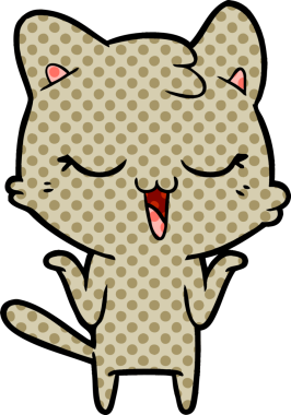 Bir insan tarafından çizilmiş çizgi film kedisi.