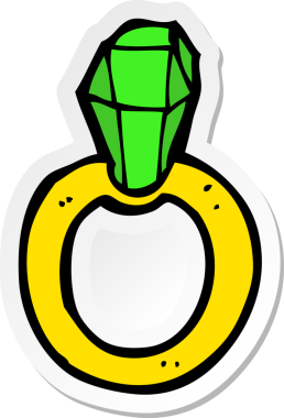 Bir insan tarafından çizilmiş yakut bir yüzüğün çıkartması.