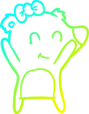 Bir insan tarafından çizilmiş bir dişi kutup ayısı karikatürü.