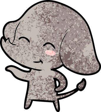 Bir insan tarafından çizilmiş şirin bir fil.