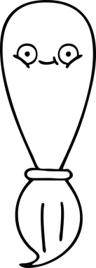 Bir insan tarafından çizilmiş boya fırçasının çizgi çizimi