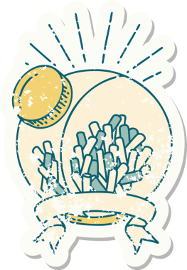 Bir insan tarafından çizilmiş eski bir dövme stili şeker kutusunun etiketi.