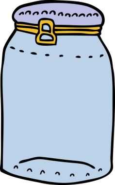 Bir insan tarafından çizilmiş karalama cam kavanozu.