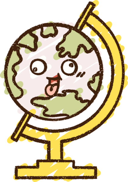 Bir insan tarafından çizilen Dünya Tebeşiri