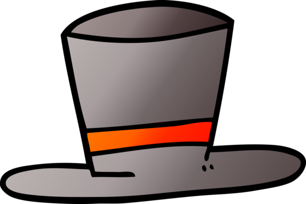 Bir insan tarafından çizilmiş karikatür silindir şapka.