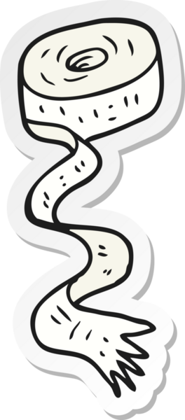 Bir insan tarafından çizilmiş bandaj rulosunun çıkartması.