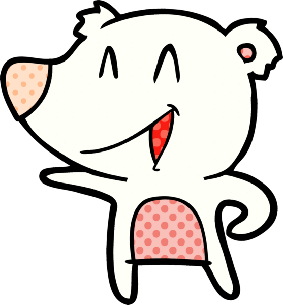 Bir insan tarafından çizilmiş mutlu kutup ayısı karikatürü