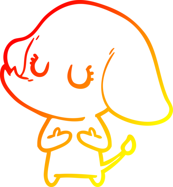 Bir insan tarafından çizilmiş şirin bir fil çizimi.