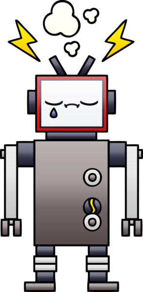 Bir insan tarafından çizilmiş bir robotun gölgelenmiş çizimi